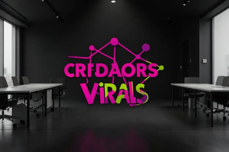 O logotipo estilizado da "Criadores Virais" com elementos de rede e conexão.