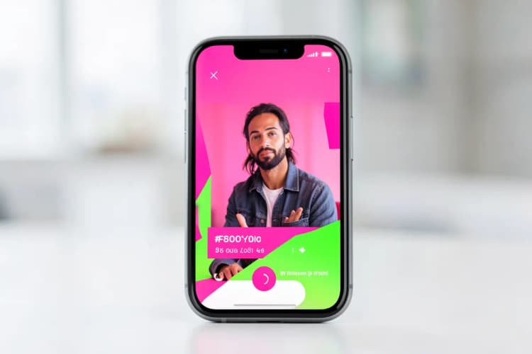 Um smartphone exibindo um anúncio em vídeo com um criador de conteúdo.